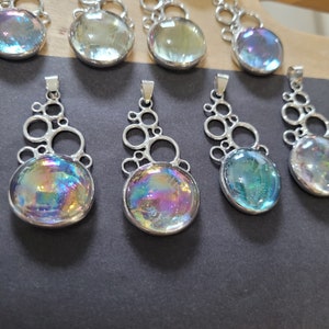 Iridescent Glass bubble pendant 9118 image 4