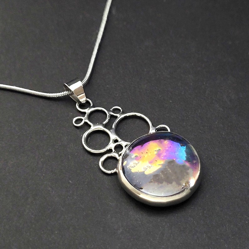 Iridescent Glass bubble pendant 9118 image 2