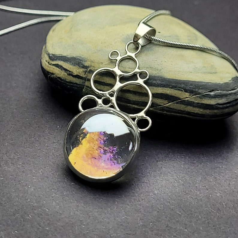 Iridescent Glass bubble pendant 9118 image 3