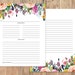 Recipe Sheet and Notes Printable Recipe Binder Pages | US Letter | Floral | Digital Files- Ashley - PDF Instant Download - Black