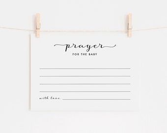 Prayer for the Baby | Baby Shower Advice Cards, Prayer Cards, BROOKE Collection | Printable, Instant Download PDF | Modern, Minimalistic