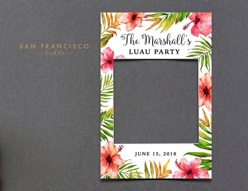 Luau Photo Frame Picture Booth Prop Image 0