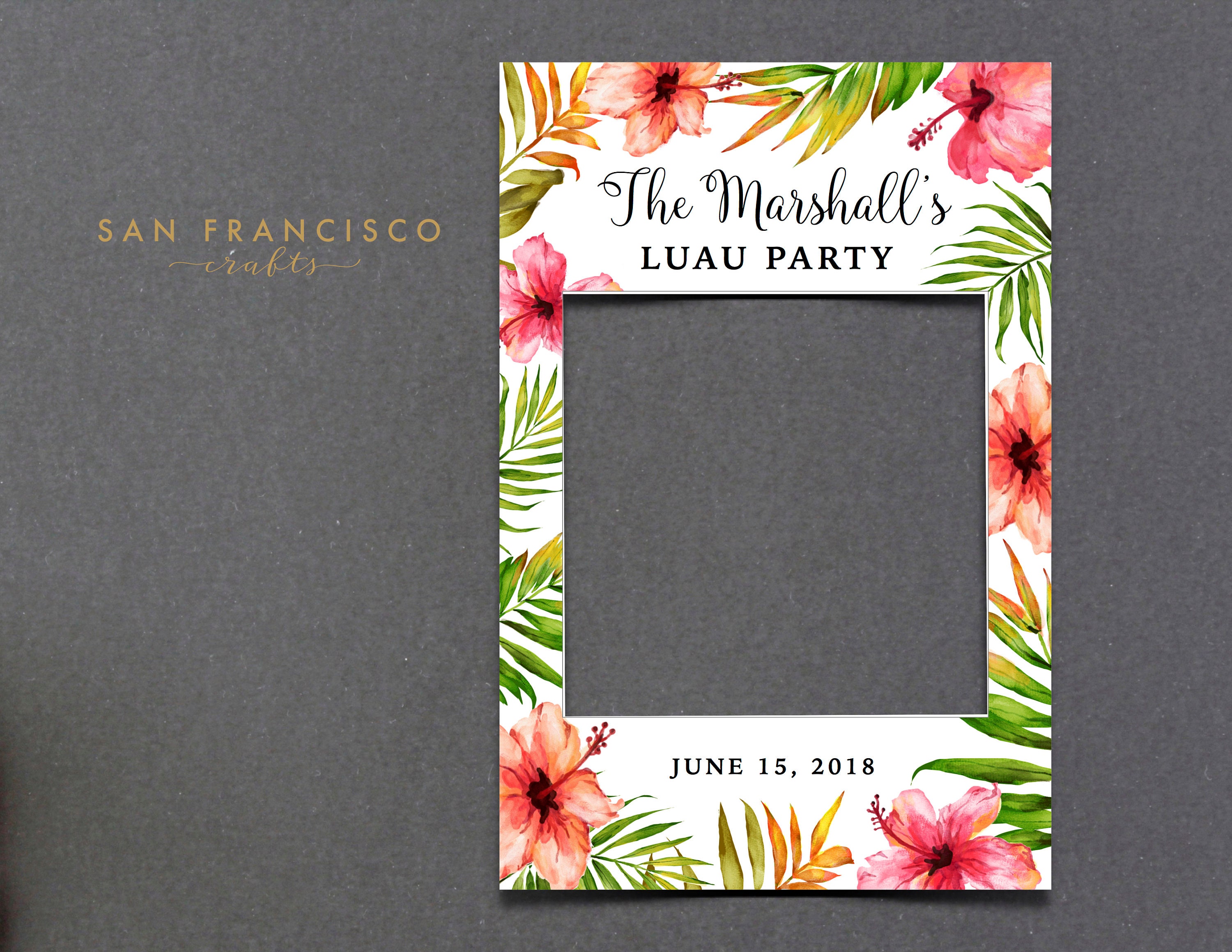 Luau Photo Frame Picture Frame Photo Booth Prop Photo Prop Etsy