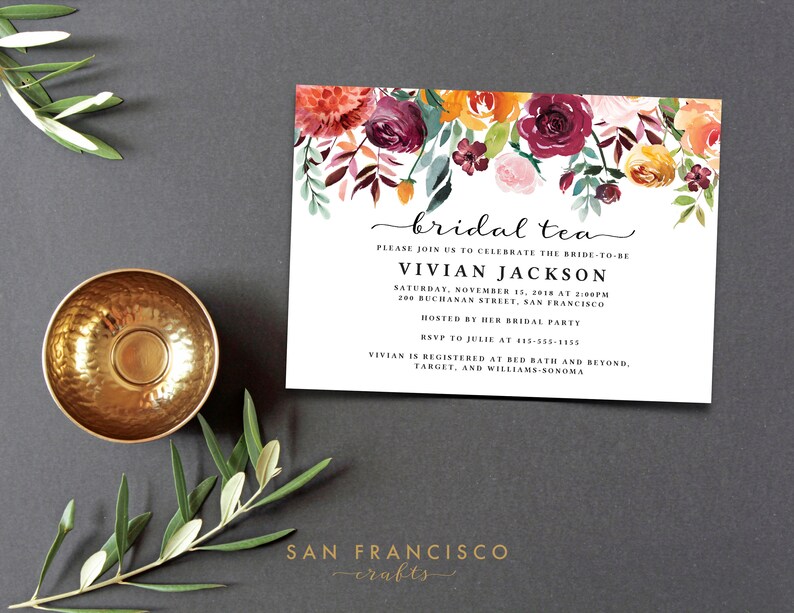 Printable Invite INSTANT Download VIVIAN Collection Bridal Shower Invitation Bridal Tea Invitation Editable PDF Template