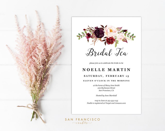 Bridal Tea Party Invitation INSTANT DOWNLOAD Editable Bridal Etsy