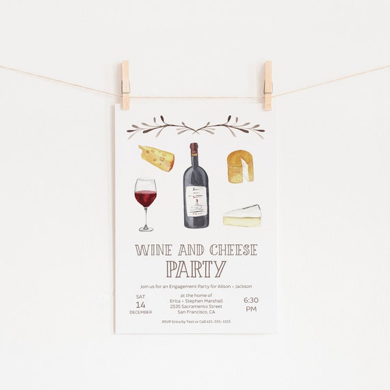 Wine And Cheese Invite Flyer Templates By Canva