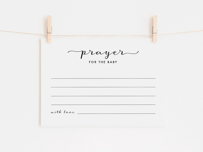 Prayer for the Baby Baby Shower Advice Cards Prayer Cards Etsy