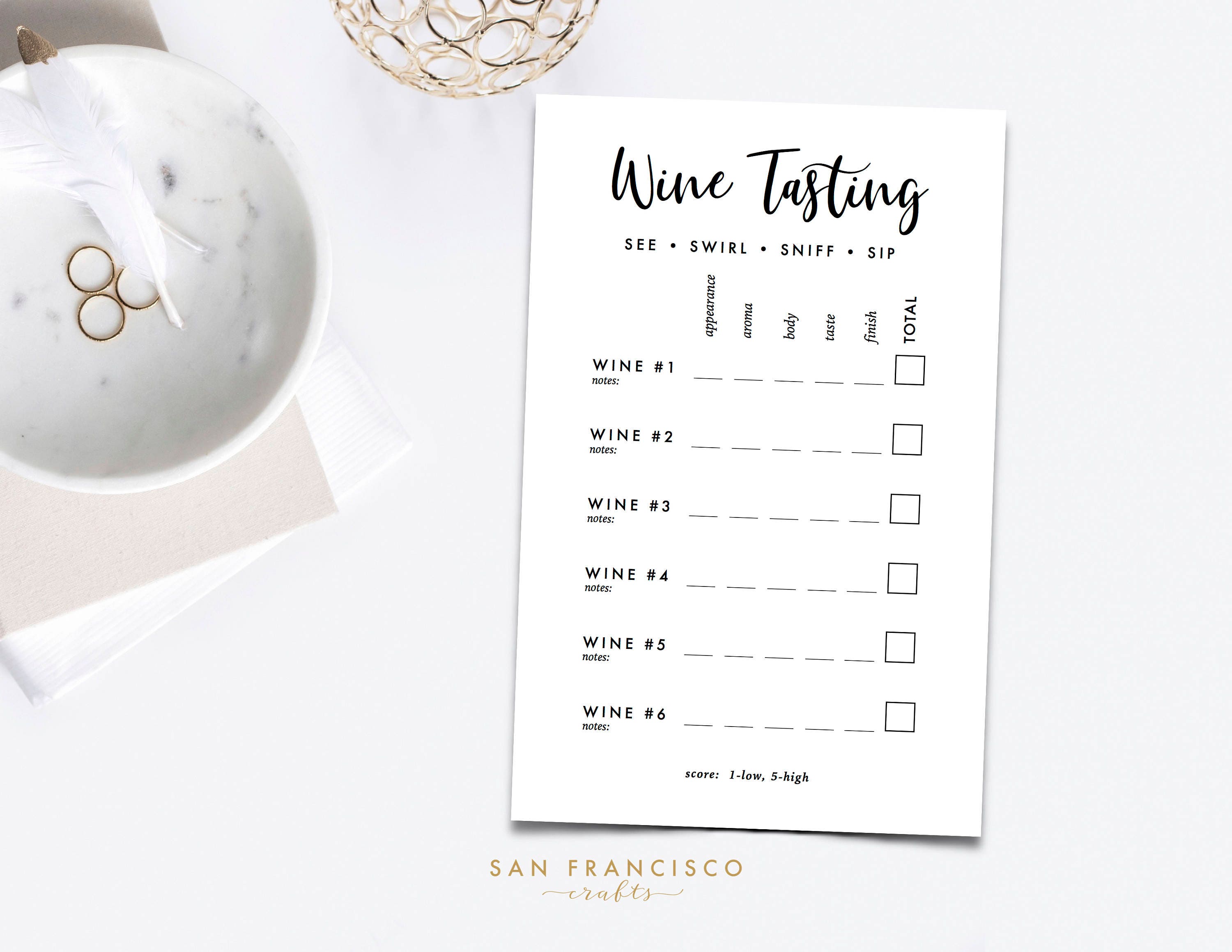 Free Printable Wine Tasting Cards