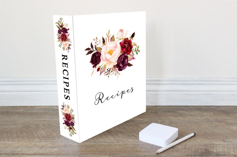 Recipe Binder Spine And Cover Printable 1 5 2 And 4 Inch Etsy