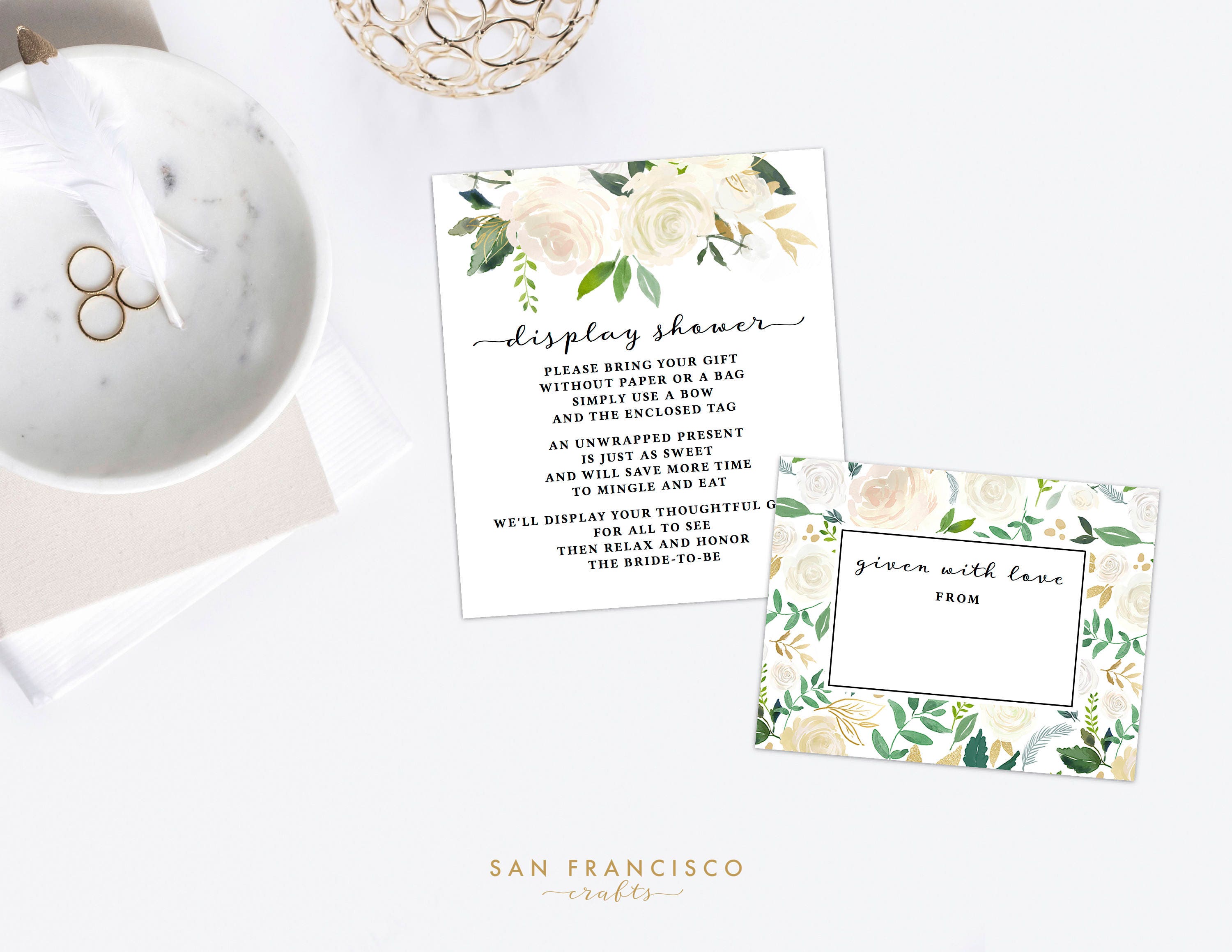 Display Shower Bridal Shower Invitation Insert and Gift Tags Etsy