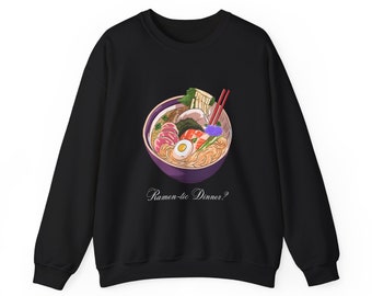 Ramen-tic dinner sweatshirt, Ramen sweatshirt, Ramen shirt, Ramen hoodie, Noodle apparel, Foodie top, Ramen pullover,  food sweatshirt