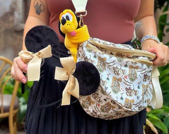 Animal Kingdom Inspired Fanny Bag, Theme Park Ready Crossbody Bag, Neutral, Adjustable Sling Bag, Travel Waist Bag | RTS