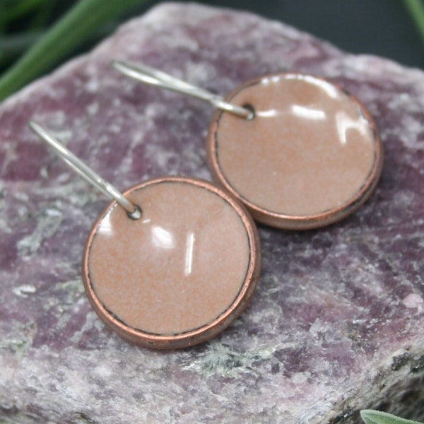 Fawn penny earrings, neutral lucky penny jewelry, Eco Conscious Unique Anniversary Gift, American Penny, Handmade Jewelry copper anniversary