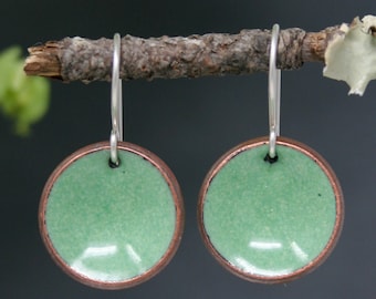 Primavera penny earrings, green lucky penny jewelry, Unique Anniversary Gift, Handmade Boho American Penny, Gift for Wife, Sister Birthday