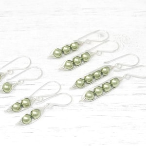 Pea Pod Earrings, Peapod Earring, Best Friends Gift, Quadruplet Jewelry, Unique Mom of Four Present, New Mom Push Gift for Mother