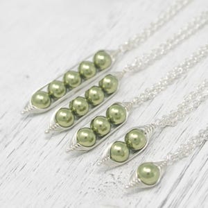 Peas in a pod necklace ** custom gift for her, new twin mom, triplet sister, best friend, grandma mother daughter day, peapod pea jewelry