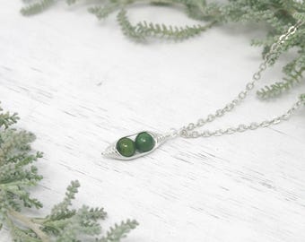 Mother Daughter two peas in a pod necklace, gift for her twin mom grandma birthday sister mother day peapod two valentines day jewelry