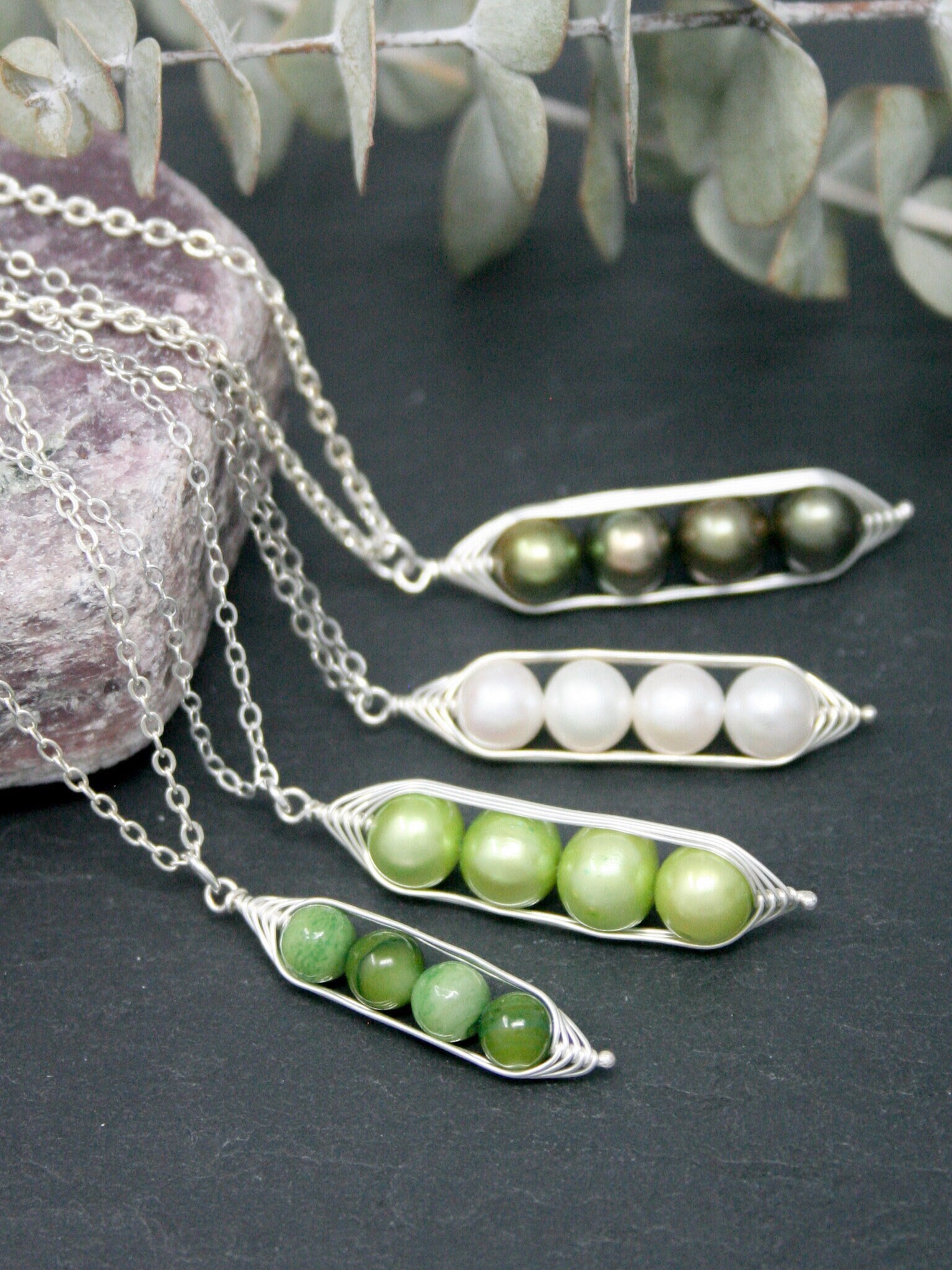 Peas in a Pod Necklace Etsy