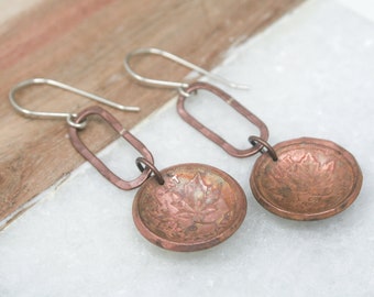 Canadian Coin Earrings: Handcrafted Jewelry for the Boho-Chic Traveler, Eco-Friendly Gift for Adventure & Wanderlust - Unique, One of a Kind