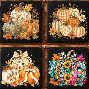 Herbstkürbis-Bundle (PNG), Herbstkürbis (PNG), Blumenkürbis (PNG), Patchwork-Kürbis (PNG), Herbst-Prestige-Kürbis (PNG), Vintage-Kürbis, Gemütlicher Herbst-Kürbis (PNG)