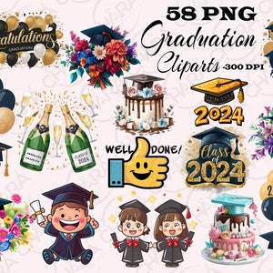 L'obtention du diplôme 2024 clipart png, GRAD Clipart png, clipart de l'obtention du diplôme, jolie promotion 2024, téléchargement numérique, téléchargement immédiat pour un usage commercial