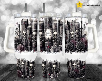 I Prefer the Villain 40oz Tumbler Wrap, Bookish Reader Sublimation Designs Downloads, Romance Book Sublimation Tumbler with Handle Wrap