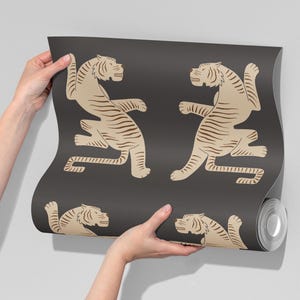 Carta da parati tigre scura, carta da parati funky staccabile e attaccabile o non tessuta, carta da parati decorativa autoadesiva rimovibile retrò