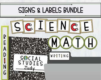 Zestaw dekoracji na tabliczki i etykiety do klas