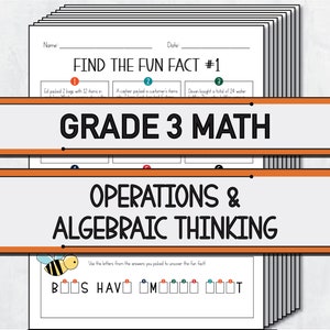 Third Grade Math Operations and Algebraic Thinking Review - Etsy