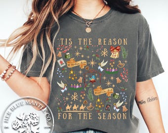 Catholic Christmas Tshirt for Women, Christian Nativity Shirt Gift, Christmas Religious Catholic Gift Tee, Winter Catholic Tshirt for Women