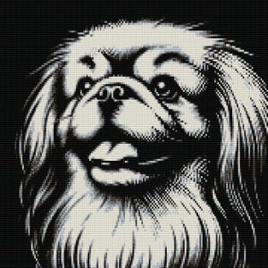 Pekinese dog loom & peyote stitch patterns - large bead tapestry using Miyuki 11/0 delicas - bead chart and word chart - digital PDF