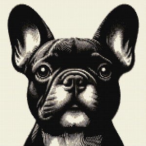 French bulldog loom & peyote stitch patterns - large bead tapestry using Miyuki 11/0 delicas - bead chart and word chart - digital PDF