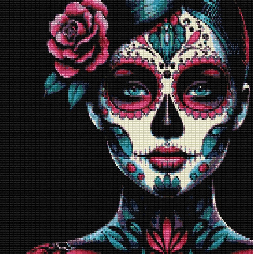 Day of the Dead Skeleton Woman Loom & Odd Peyote Stitch Pattern - Bead ...