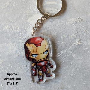 Superhero Keychain: Acrylic Iron Man Charm, Party Favor