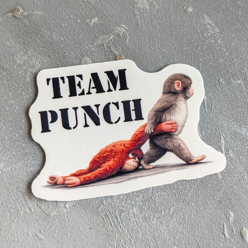 team punch orange orangutan sticker