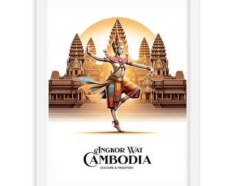 Affiche Encadrée Danseuse Royale à Angkor Wat