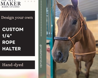 Cavezza da barca personalizzata in corda morbida da 1/4" per cavalli con capezzina intrecciata