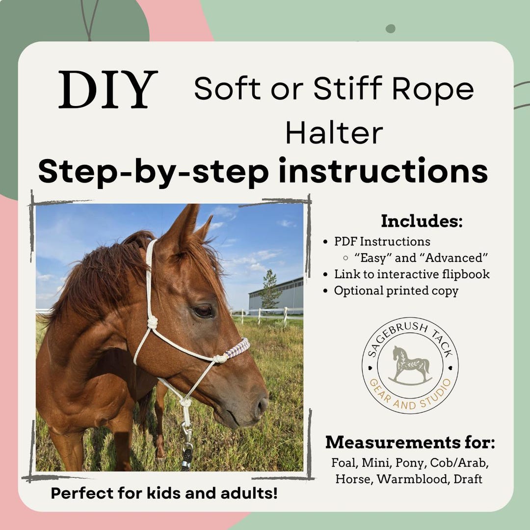DIY Soft or Stiff Rope Halter Step-by Step Directions Digital Download ...