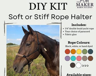 Cavezza fai da te in corda morbida con istruzioni passo passo e dettagli in paracord intrecciato.