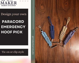 Nettazoccoli di emergenza personalizzato con cordino in paracord intrecciato per redini improvvisate, cavezza o altri accessori.