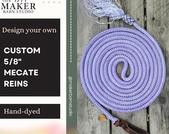 Redini mecate personalizzate da 5/8" tinte a mano per hackamore o slobber strap.