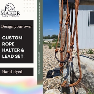 Custom rope halter and weighted yacht rope lead set