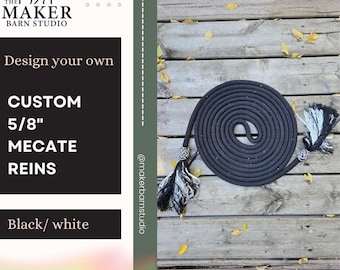 Redini mecate in corda da yacht personalizzate da 5/8" bianche e nere con estremità a scelta