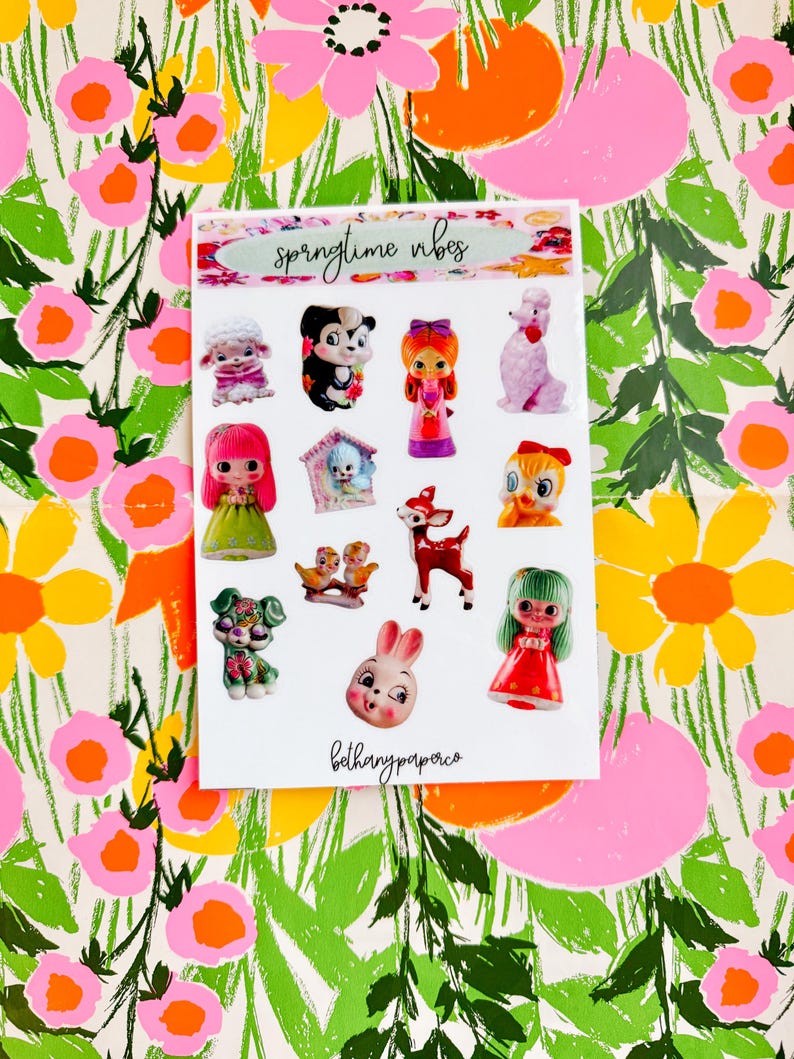 Spring Time Clear Sticker Springtime Vibes - Sticker Sheet - Etsy
