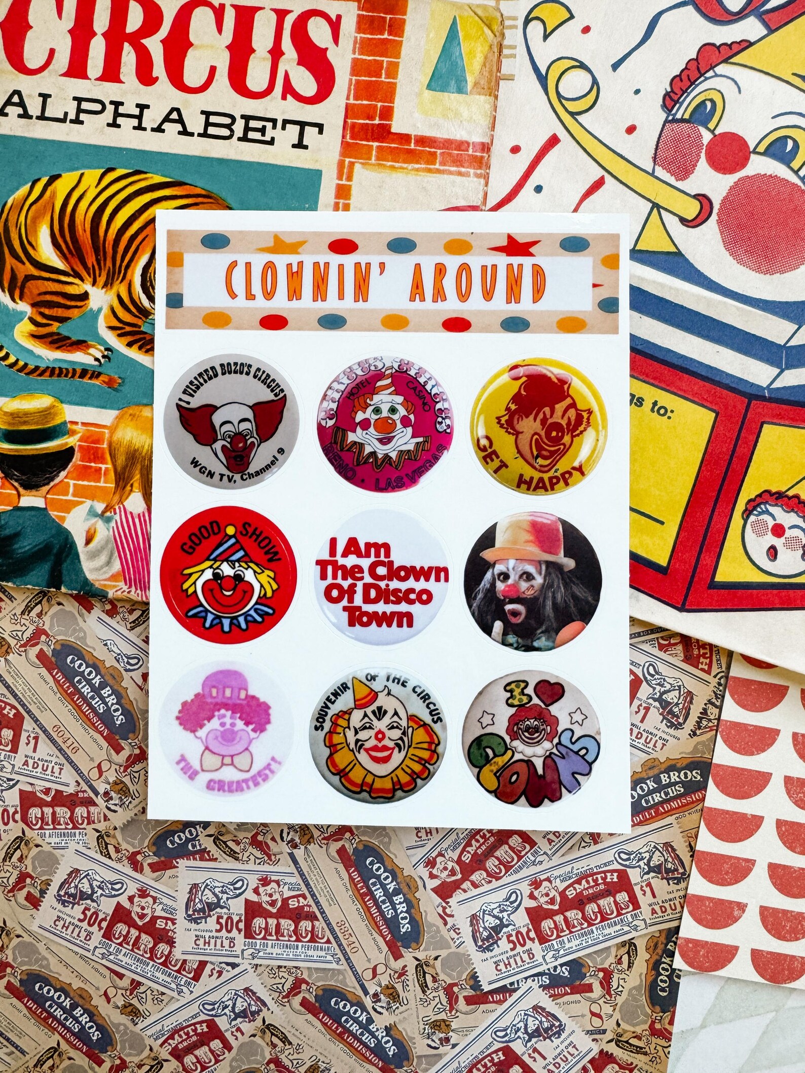 Clownin’ Around - Sticker Sheet - Etsy
