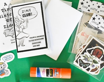 Emergency Zine Making Kit: Beginner's Guide Zines, Stickers, Ephemera, Supplies, Pre-Folded Blank Zines DIY