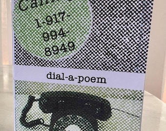 DIGITAL DOWNLOAD Mini Personal Zine Perzine “Dial-a-Poem” One Page Folded Printable Only PDF