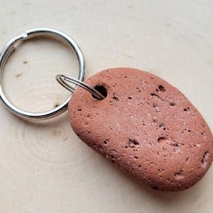 Brick Beach Stone Key Chain Stone Key Chain
