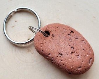 Brick Beach Stone Key Chain Stone Key Chain