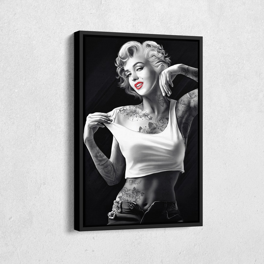 Marilyn Monroe Tattoo Art Poster Model Actress Wall Art Home Decor Hand ...